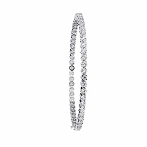 IGI Certified Lab Grown Double Row Round Diamond Tennis <b>Bracelet</b> in <b>Solid</b> 925 Sterling <b>Silver</b> - Product Image 3