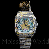 Montre unisexe classique et unique, style hip-hop, en acier inoxydable, avec moissanite taillée en diamant, mouvement à quartz ETA 41mm, luxe discret et antique.
