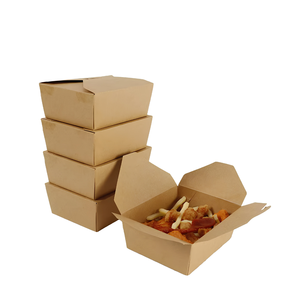 Cajas de Papel Kraft para Alimentos con Logotipo Personalizado, Envases para Llevar, 800-2455 ml, Cajas Rectangulares Plegables para Comida Rápida - Product Image 4