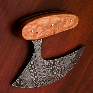 Couteau Ullu forgé à la main sur mesure en acier Damas avec manche en bois et étui en cuir, écologique, ambidextre, moderne, lame de 4-5,9 pouces, 3,0 mm - Product Image 3