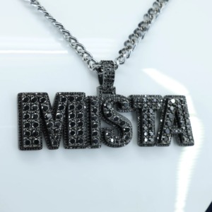 Letter <b>Pendant</b> With Moissanite Stones 925 <b>Silver</b> Black Rhodium Plated Hip Hop Men's Themed Charms Custom <b>Initial</b> Letter <b>Pendant</b> - Product Image 3
