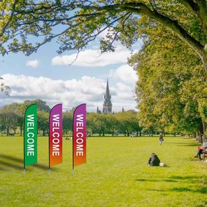 3 Piece Advertising Kit Open Feather <b>Flags</b> with Flagpole Stand 3 Banner <b>Flags</b> 3 Ground Stakes for Business Use - Product Image 5