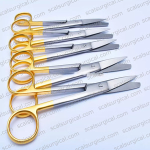 Ciseaux chirurgicaux médicaux 12,5 pouces à lame droite et courbée, tranchants et à bout arrondi, pour infirmières, porte-aiguille de haute qualité en acier inoxydable - Product Image 4