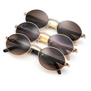Gafas de sol ecológicas con montura de cuerno a rayas para jóvenes hechas a mano, ligeras, cómodas, de lujo, gafas UV para exteriores Tradebyd - Product Image 1