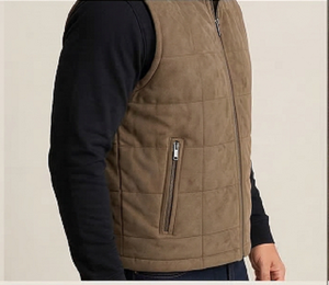 Gilet matelassé marron pour homme, sans manches, coupe ajustée, vêtement d'hiver, fermeture éclair, léger, chaud, élégant, décontracté, vêtement d'extérieur de qualité supérieure - Product Image 5