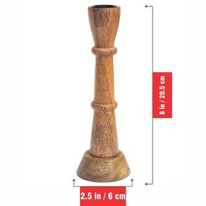 Juego de 3 Portavelas de Madera Hechos a Mano, Estilo Rústico, para Decoración del Hogar - Product Image 4