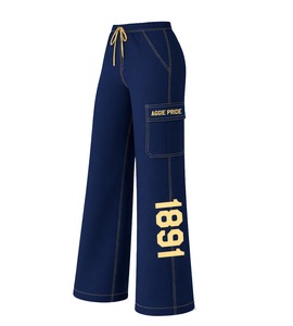 Pantalones Cargo Anchos y Holgados Aggie Pride 1891 para Hombre, Cintura Elástica con Cordón, Ropa Casual Transpirable de Nailon para Verano - Product Image 1