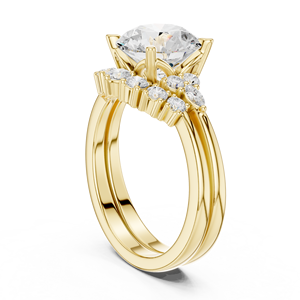 แหวนเพชรทรงกลม 2.50 กะรัต ทอง 14K หรูหราสำหรับผู้หญิง ได้รับการรับรองจาก IGI เพชรเพาะเลี้ยงในห้องปฏิบัติการ พร้อมวงแหวนเข้าชุดสำหรับหมั้นและแต่งงาน - Product Image 2