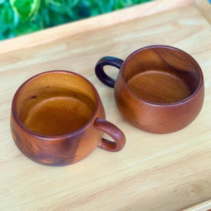 Tasse à thé en bois artisanale classique, grain naturel, réutilisable, écologique - Product Image 6