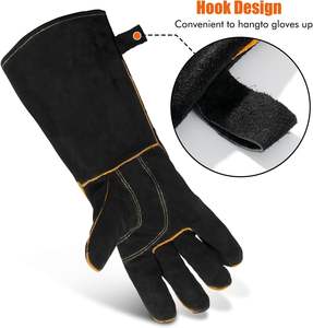 Guantes de soldador de cuero vacuno de alta calidad para protección de manos, guantes de trabajo para soldadura de uso general. - Product Image 4
