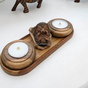 Bougeoir T-Light en marbre naturel, support de lampe de thé en pierre élégante pour la décoration de maison et d'hôtel de luxe - Product Image 1