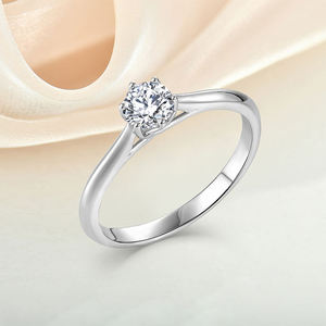 Bague en argent 925 avec diamant Moissanite, taille princesse et ronde, pour fiançailles et mariage, pour femme - Product Image 4
