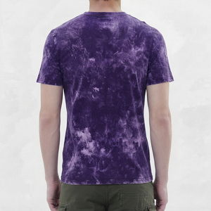 Camiseta de Algodón con Lavado Ácido para Hombre, Estilo Elegante, Corte Holgado, Casual, Cuello Redondo, Manga Corta, Uso Diario - Product Image 3