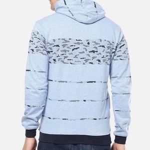 เสื้อฮู้ดซิปพิมพ์ลายสีฟ้าอ่อนสำหรับผู้ชายรุ่นใหม่ล่าสุด ทรงปกติ สวมใส่สบาย ผ้าเฟรนช์เทอร์รี่ เหมาะสำหรับใส่ในฤดูใบไม้ร่วง - Product Image 3