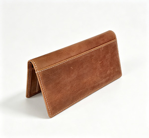 [Retail Price] [In Stock] Castello Top Quality Genuine Crazy Horse Leather <b>Long</b> <b>Wallet</b> Men's Women's Light Brown - Product Image 3