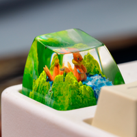 Keycaps Mystical Forest Artisan, Custom Artisan Keycaps, Keycaps Anime Cute, Green Keycaps, Keycaps Set, Wooden Keycaps