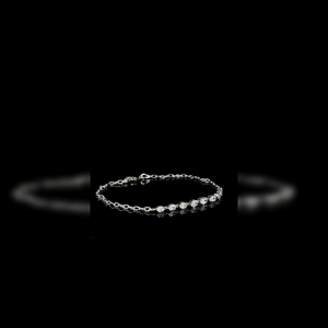 Pulsera de Diamantes Cultivados en Laboratorio, Oro Blanco de 14K, Corte Ovalado, para Mujer, Pulsera Minimalista de Lujo - Product Image 2