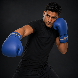 Guantes de Boxeo Azules Portátiles Profesionales Dumela International, Cuero Genuino, Personalizables, Alta Calidad, Entrenamiento Vertical - Product Image 4