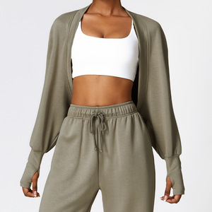Aoyema Sweatpants and Coat <b>Set</b> Tracksuit Women Two Piece Pants Jogger <b>Set</b> Custom Embroidery Jogging Jogger Suits for Women - Product Image 4