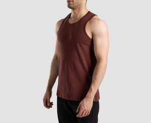 <b>Men</b> Boxy Cropped 220gsm 100% Cotton Custom Print Logo Summer <b>Singlet</b> Sleeveless Sleeve T-shirts Sport Gym Vest Tank Top <b>Men</b> - Product Image 2