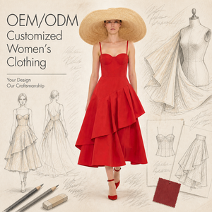 Nuevo Vestido Midi <span class=keywords><strong>de</strong></span> <span class=keywords><strong>Fiesta</strong></span> <span class=keywords><strong>para</strong></span> Mujer, Rojo, Sexy, con Tirantes Finos, Escote Corazón, Corsé, Volantes Asimétricos y Plisados, Personalizado - Product Image 1