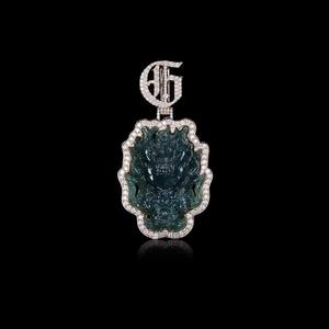 New Trendy Fashion Pass Diamond Tester Iced Out Hip Hop Jewelry 925 Silver VVS1 Moissanite Diamond Jade Jesus Religious Pendant - Product Image 2