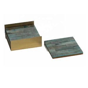 Nouvel arrivage de sous-verres carrés en incrustation d'os Ensemble de 4 sous-verres en mosaïque comme motif thé café boisson ustensiles de cuisine Doué pour toute occasion - Product Image 5