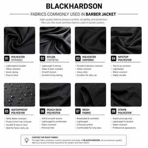 Chaqueta de Barbero Premium de Poliéster Interlock de 280 GSM, Color Rojo con Estampado Completo, Logotipo Personalizado, Cierre Completo - Product Image 2