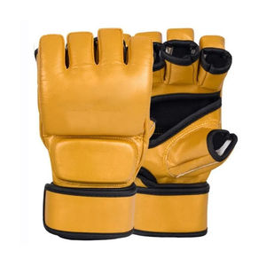 Gants d'entraînement MMA demi-doigts en PU avec fermeture Velcro, unisexes, pour arts martiaux, rose - Product Image 2