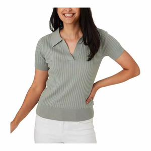 T-shirt pour femme anti-rides, respirant, écologique, tricoté, séchage rapide, qualité supérieure, vêtement décontracté, logo/couleur personnalisés - Product Image 1