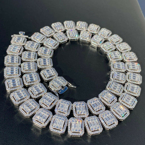 Cadena de Eslabones Cubanos de Plata de Ley 925 con Moissanita, Certificada por GRA, Joyería de Moda Hip Hop para Hombres y Mujeres - Product Image 2