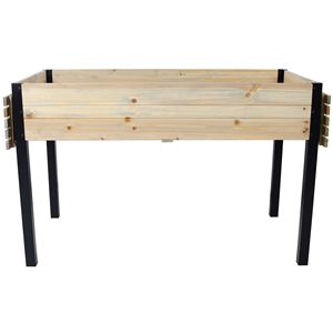 Scaffale Pieghevole con Gambe in Metallo, Fioriere in Legno, Letto da Giardino Rialzato, Accessorio per la Coltivazione di Erbe Fresche/Verdure, Cesti Sospesi - Product Image 3