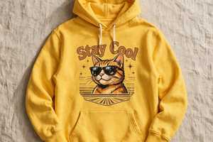 Sudadera con Capucha para Hombre con Estampado de Gato Genial, Diseño Moderno, Corte Regular Informal, Felpa de Algodón Transpirable, con Bolsillo, para Invierno - Product Image 6