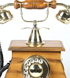Antique Wooden Rotary <b>Telephone</b> Vintage Retro Classic Desk Phone for Home Office Hotel Decoration - Product Image 5