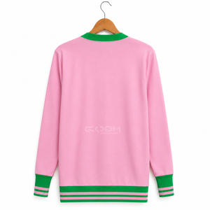 Cosh International - Cárdigan de punto rosa para mujer, manga larga, cuello redondo, color en contraste, bordado, manga acanalada, para invierno - Product Image 4