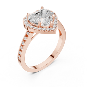 Anillo de Compromiso Aries Jewel de Oro de 14K con Diamante Cultivado en Laboratorio Certificado por IGI de 2CT con Corte Corazón y Corte Redondo Lateral para Aniversario o Boda - Product Image 6
