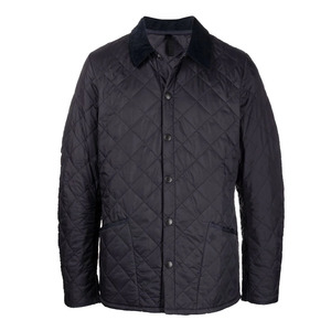 Men's Navy Hooded <b>Quilted</b> Jacket with Zipper Closure Waterproof Windproof Casual <b>Winter</b> Wear - Product Image 1