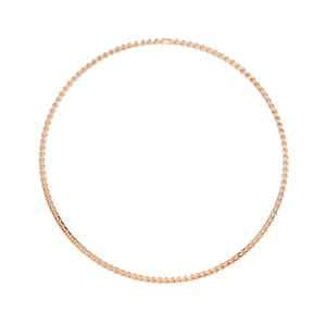 Collar unisex con cadena de tenis de eslabones con diamantes de laboratorio de corte esmeralda y engaste de circonitas en toda la longitud, en oro rosa de 10K, 14K, 18K - Product Image 3
