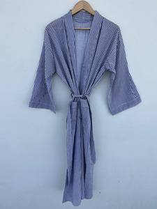 Cotton Digital Print V-neck Kimono <b>Robe</b> | Handmade Floral Boho Cover | Lightweight Summer Quick <b>Dry</b> Luxury Lounge <b>Robe</b> | <b>Women's</b> - Product Image 3