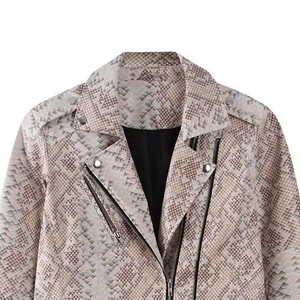 Veste en cuir véritable de vachette gaufré serpent, veste de mode haut de gamme personnalisée, service d'échantillons OEM ODM, personnalisation disponible - Product Image 6