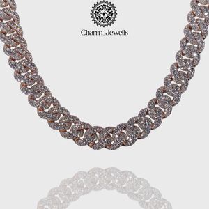 สร้อยคอ Charm_Jewells สำหรับผู้ชาย ประดับมุกน้ำจืดทรงกลมเจียระไนแบบ Brilliant Cut ได้รับการรับรองจาก IGI เงินแท้ 925 ชุบทอง 14K - Product Image 1