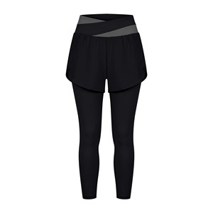 High Waist Yoga <b>Leggings</b> <b>Short</b> Overlay Solid Color Seamless Four-Way Stretch for Eco-Friendly Breathable Anti-Bacterial <b>Women</b> - Product Image 5