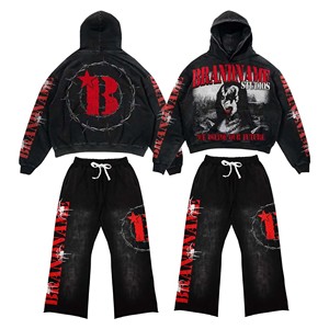Trajes Deportivos Casuales de Invierno para Hombre, Diseño de Lujo, Vintage, Lavado Ácido, Secado Rápido, Transpirables, de Alto Rendimiento, para Gimnasio y Uso Diario, con Estampado - Product Image 1
