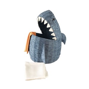 Cesta de Almacenamiento de Mimbre Hecha a Mano con Forma de Tiburón y Tapa para Organizar Juguetes de Niños y Decoración de Cuarto Infantil - Product Image 6