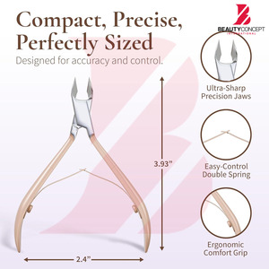 Latest Trendy Product Rose Gold/Peach Color Coated Cuticle Nipper Professional Stainless Steel Nail Art Trimmer for Women - Product Image 3