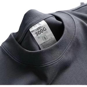 T-shirt Homme Oversize en Coton Lourd 180 g/m² avec Logo Imprimé Tricoté Personnalisé Style Hip Hop et Épaules Tombantes – Vente en Gros - Product Image 3