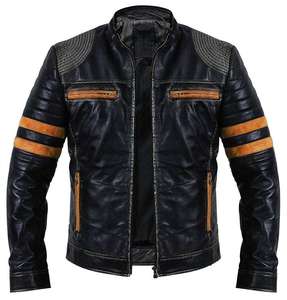 2026 Trending Premium Genuine Leather <b>Biker</b> <b>Jacket</b> for Men Customizable Front Design Waterproof & Breathable Winter Ready - Product Image 5