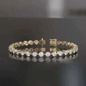 High Quality Pass Diamond Tester Bracelet Hip Hop 925 Sterling <b>Silver</b> Moissanite Jewelry <b>For</b> <b>Men</b> Women Floating Diamond Bracelet - Product Image 1