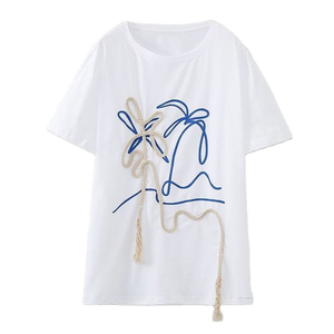 Proveedor Mayorista Ofrece Personalización Completa para Camisetas de Algodón para Mujer en Colores Vibrantes, Transpirables, con Cuello en V y Manga Corta para Verano - Product Image 1