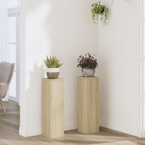 Juego de 2 Soportes Modernos Altos para Plantas de Madera de Roble Sonoma, Estantes de Pared y Exhibición - Product Image 1